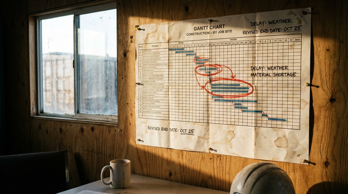 AI scheduling dashboard for residential construction