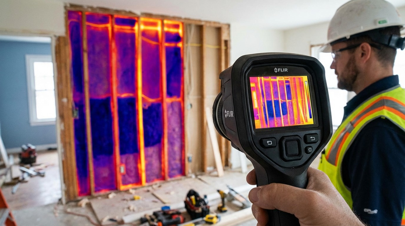 AI thermal camera scanning insulation defects