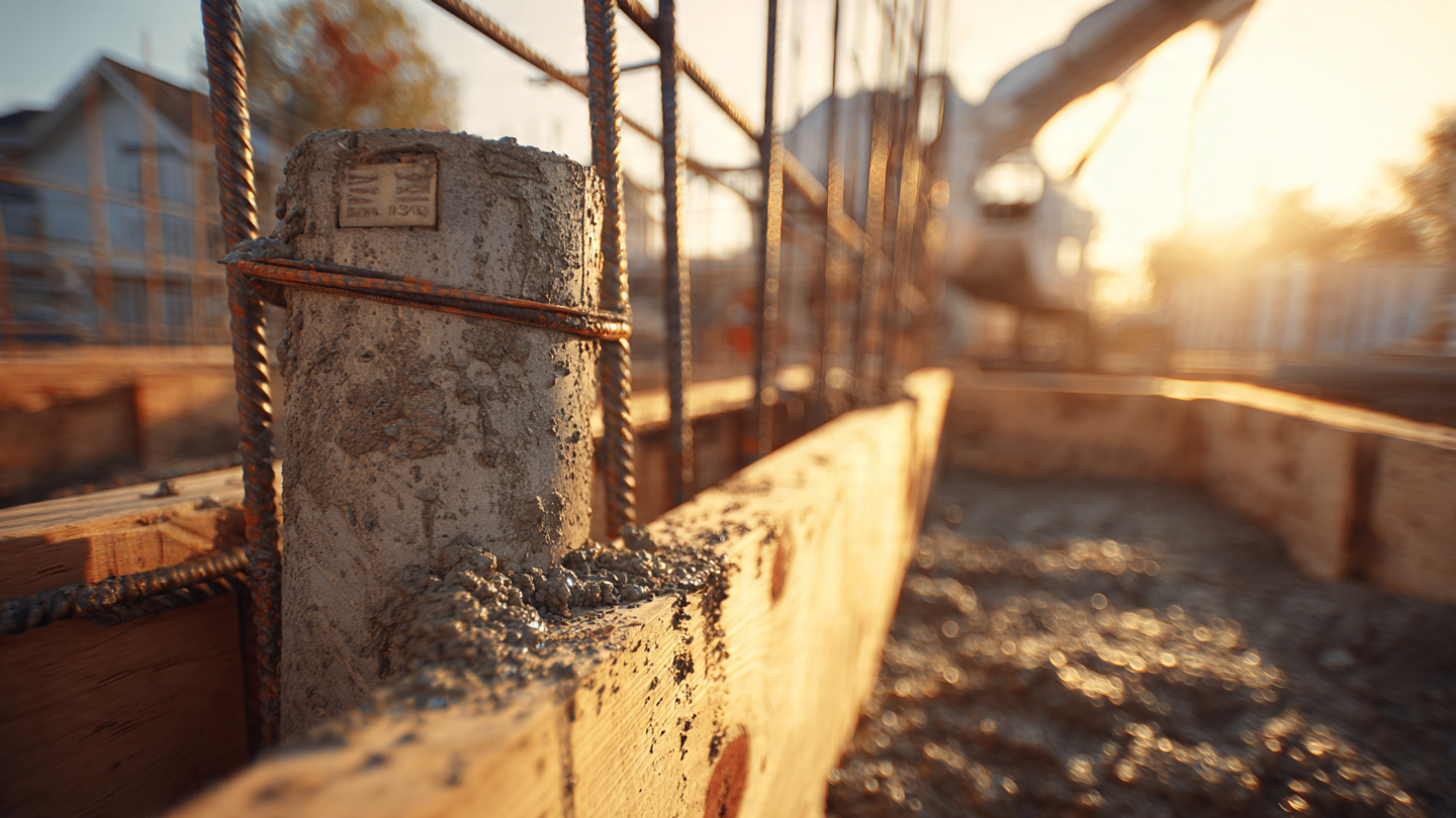 Wireless concrete maturity sensor on rebar in foundation forms