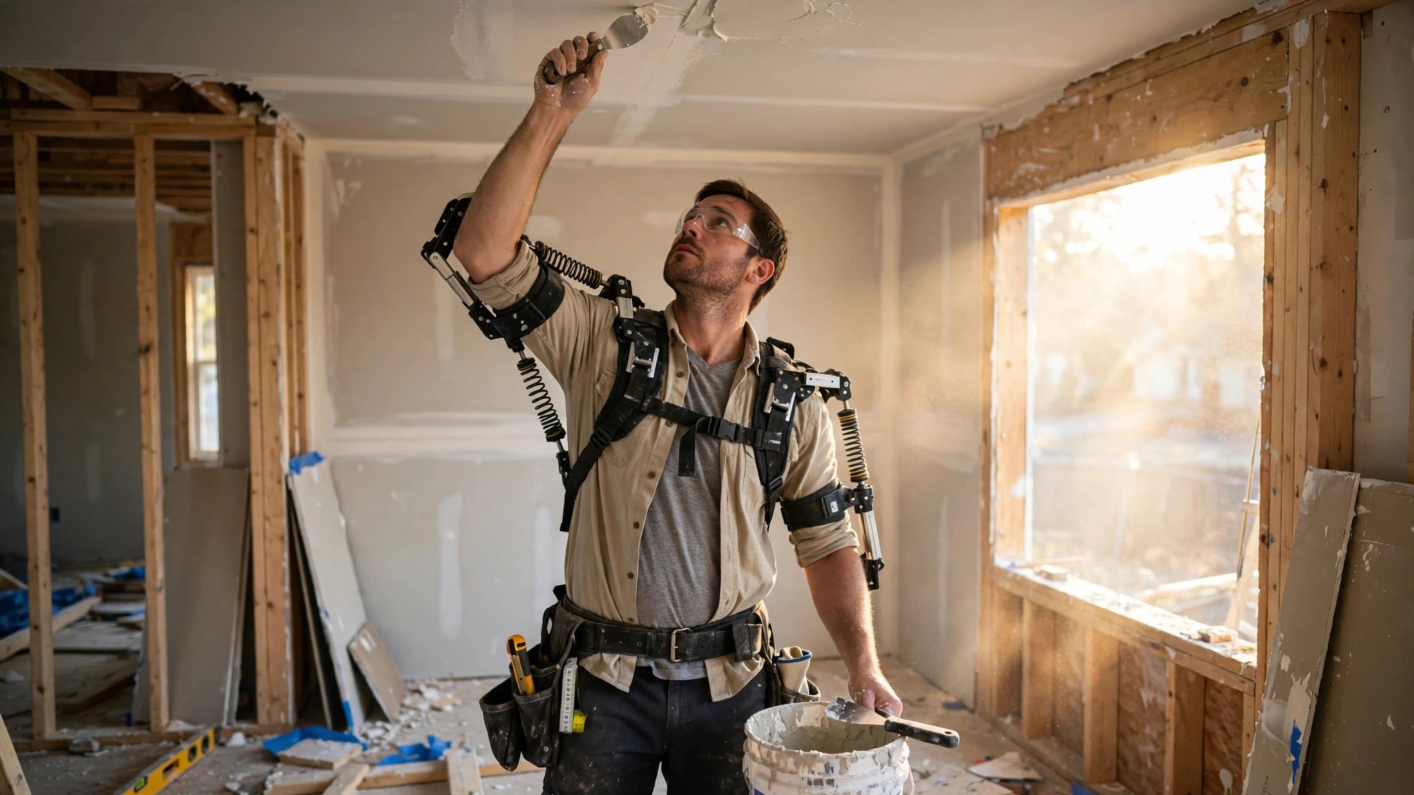 Your Drywall Crew Does 40 Hours of Overhead Work a Week. A $5,000 Vest Cuts Shoulder Fatigue by 40%. Nobody's Buying It.